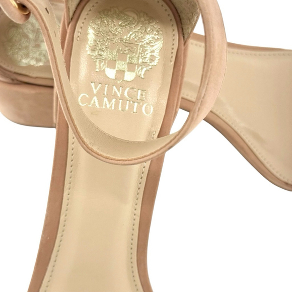 Vince Camuto Sandals Size 8M Pink Ankle Strap Block Heel - Picture 4 of 10